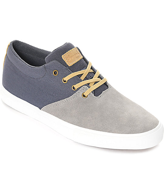 Diamond Supply Co. Torey Grey Suede & Blue Canvas Skate Shoes | Zumiez