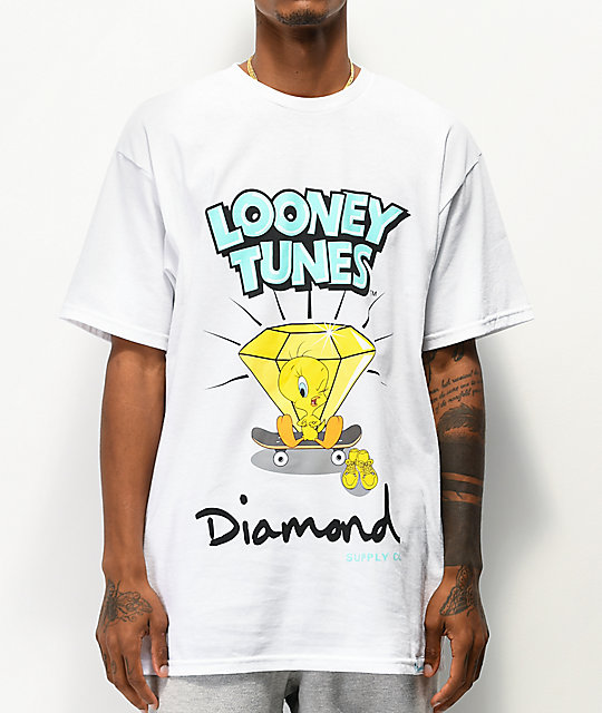 Diamond Supply Co X Looney Tunes Tweety Skate White T Shirt Zumiez