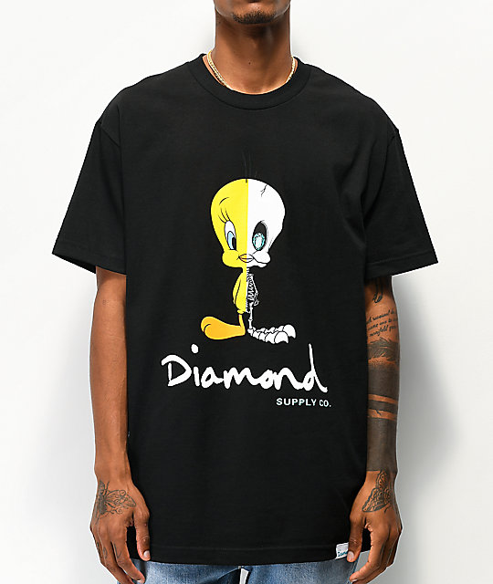 Diamond Supply Co X Looney Tunes Tweety X Ray Camiseta Negra Zumiez