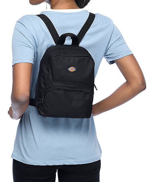 dickies black canvas mini backpack