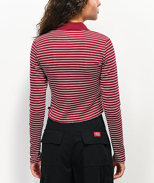 polo crop top long sleeve