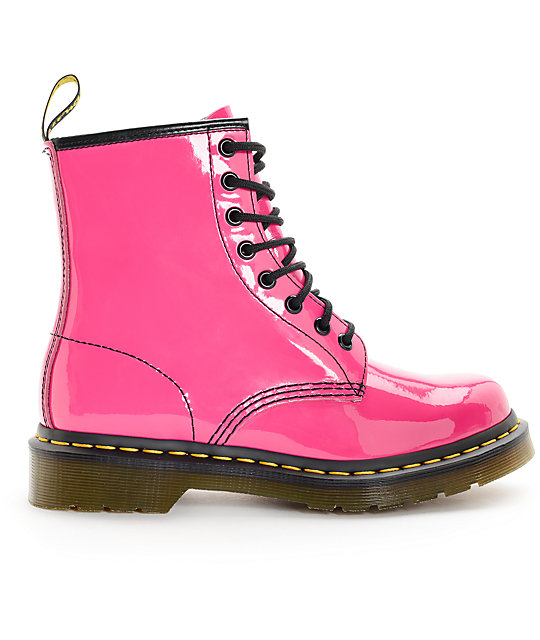 Dr. Marten 1460 Hot Pink Patent Lamper Boots | Zumiez