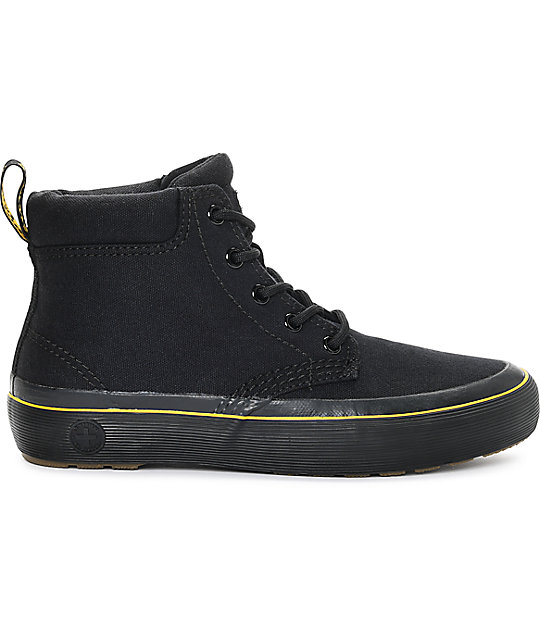 Dr. Martens Allana Padded Collar Black Canvas Boots | Zumiez