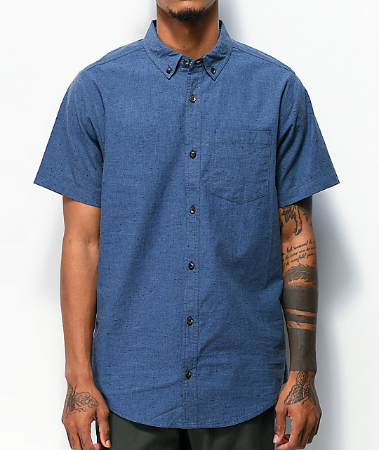 camisa azul manga corta