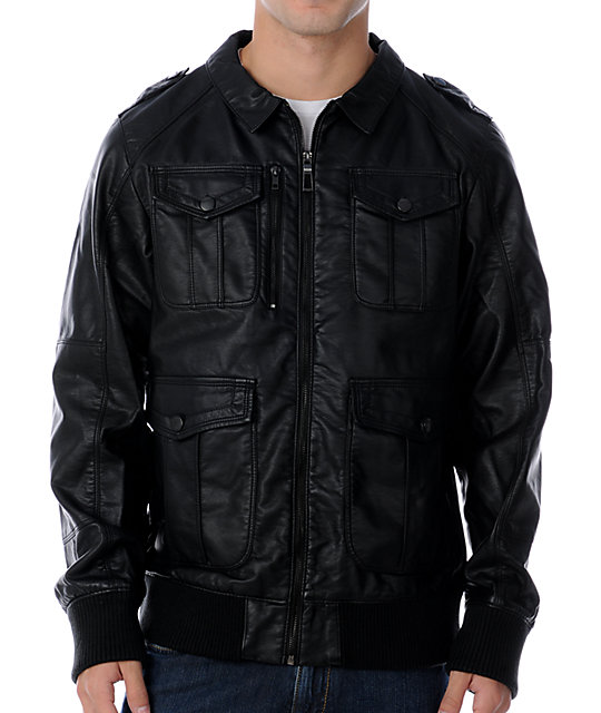 Dravus Backcut Black Faux Leather Jacket | Zumiez