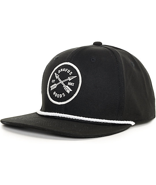 Dravus Crossed Rope Black Snapback Hat | Zumiez