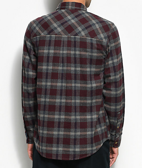 Dravus Mark Burgundy, Navy & Charcoal Flannel Shirt | Zumiez