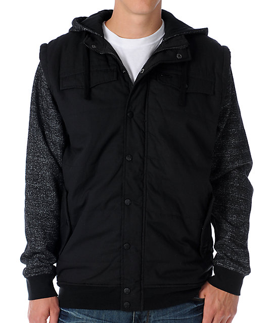 black hoodie vest