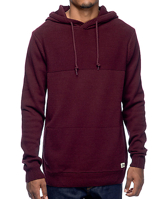Dravus Roald Burgundy Hooded Sweater