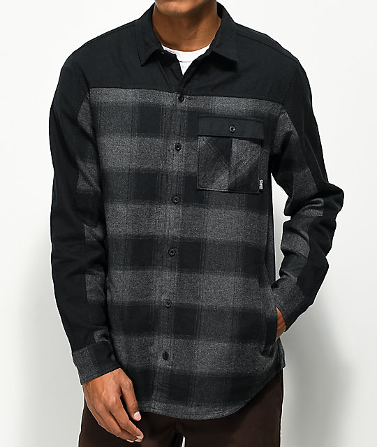 Dravus Tony Piece Charcoal & Black Flannel Shirt | Zumiez