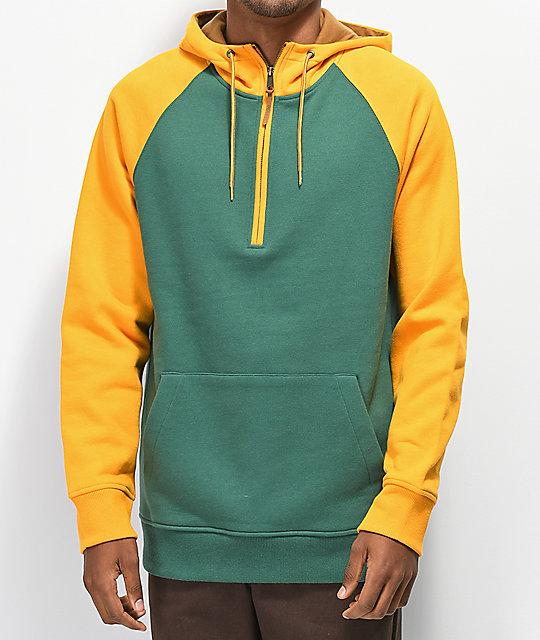 green and gold hoodie