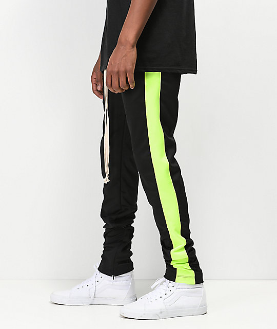 jeans with lime green stripe