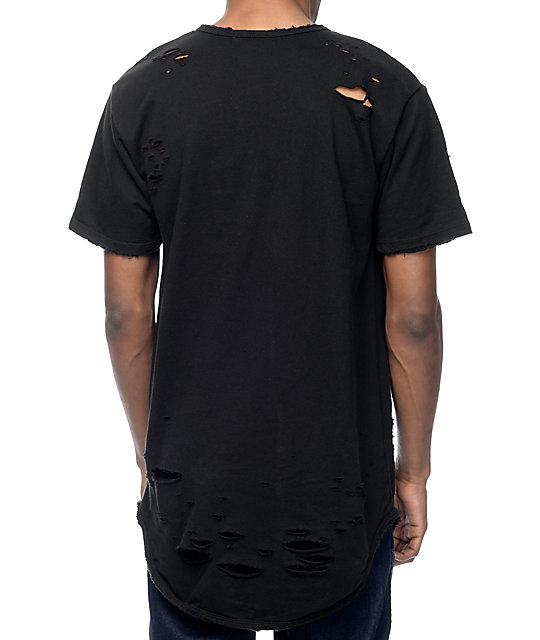 EPTM. Thrashed Elongated Black T-Shirt | Zumiez