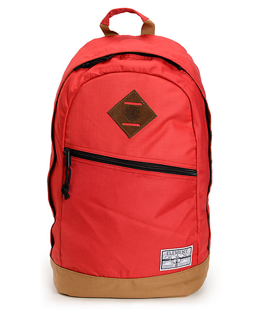 Element Camden Red & Brown Laptop Backpack | Zumiez