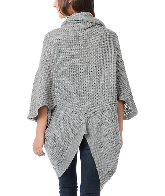 Element Estonia Grey Wrap Cardigan Sweater | Zumiez