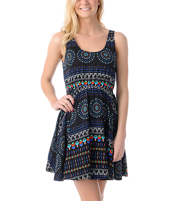 Element Sharon Black Crochet Back Tank Dress | Zumiez