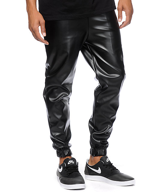 leather jogger pants