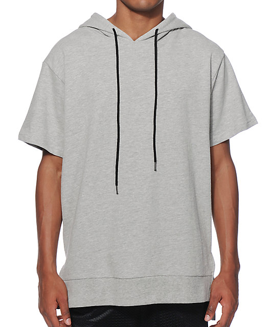 french terry short sleeve hoodie