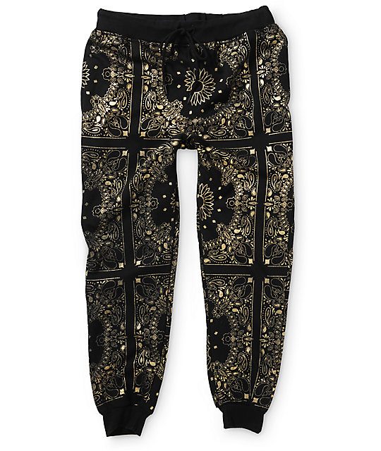 gold metallic joggers