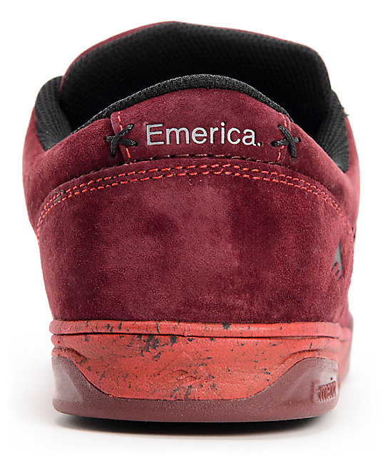 Emerica Bryan Herman G6 Maroon, Red & Black Skate Shoes Emerica Bryan Herman G6 Maroon, Red & Black Skate Shoes