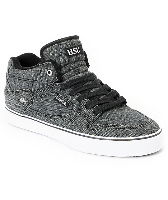 Emerica HSU Black Denim Skate Shoes at Zumiez : PDP