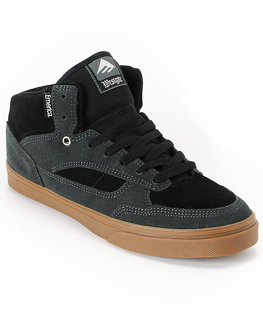 Emerica Westgate Grey & Black Suede Skate Shoes | Zumiez
