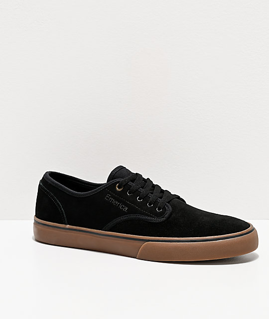 Emerica Wino Standard Black & Gum Skate Shoes | Zumiez
