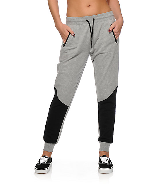 grey black joggers