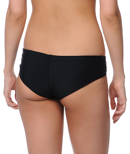 black boyshort bikini bottoms