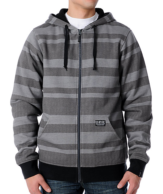 gray striped hoodie