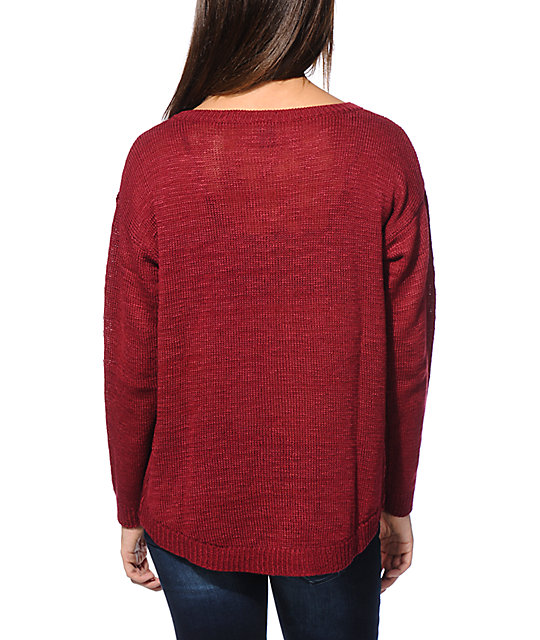 dark red sweater