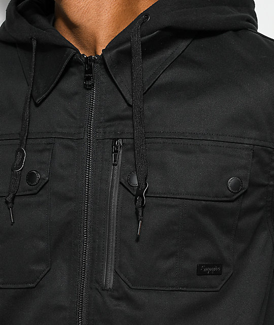 Empyre Derail Black Twill Hooded Jacket | Zumiez
