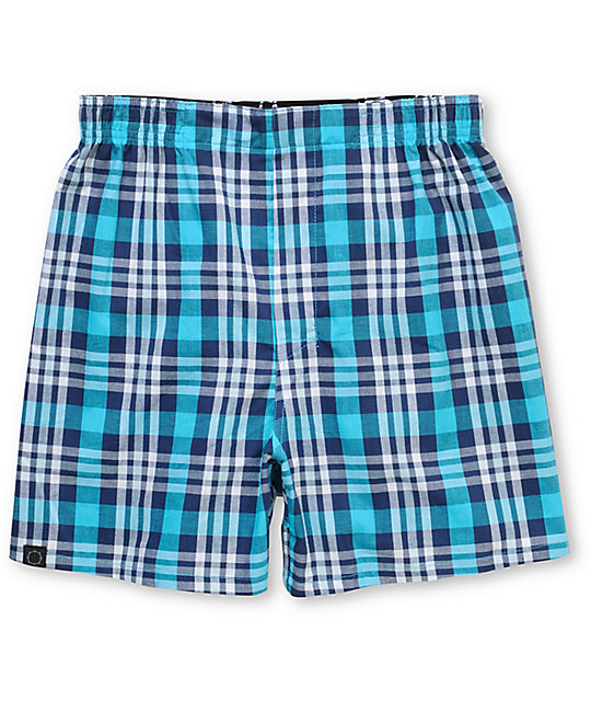 Empyre Drawers Blue & White Plaid Boxers | Zumiez