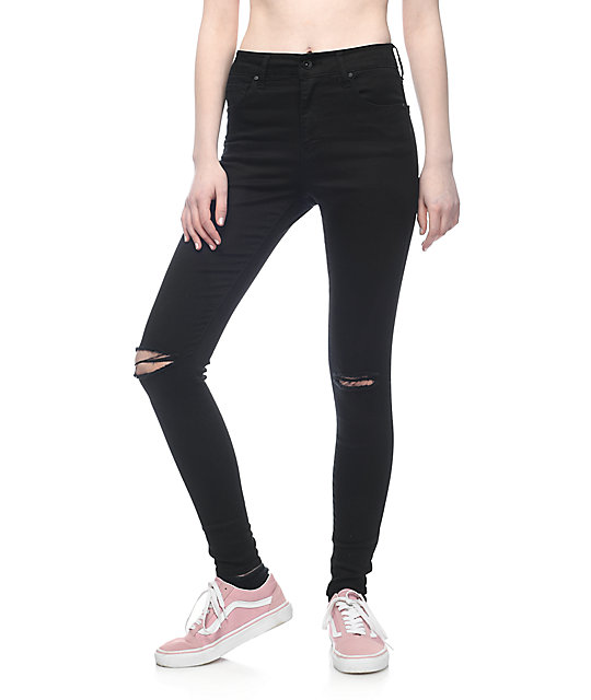 Empyre Drea High-Rise Ripped Black Jeggings