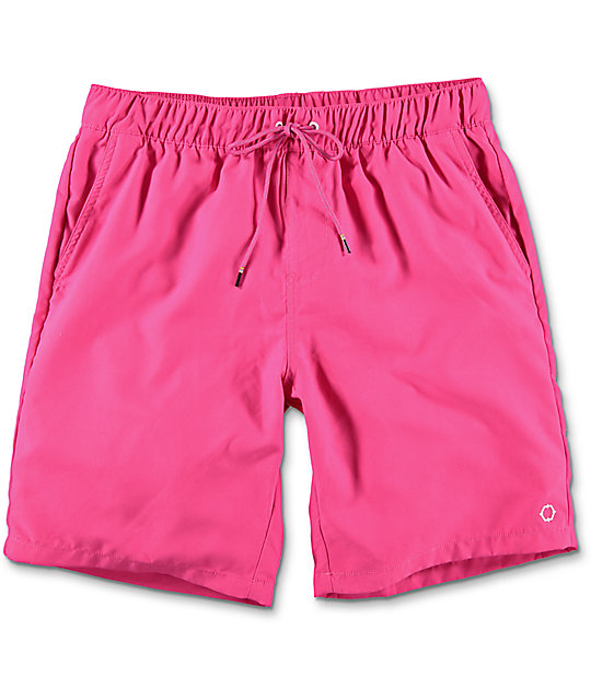 hot pink swim shorts