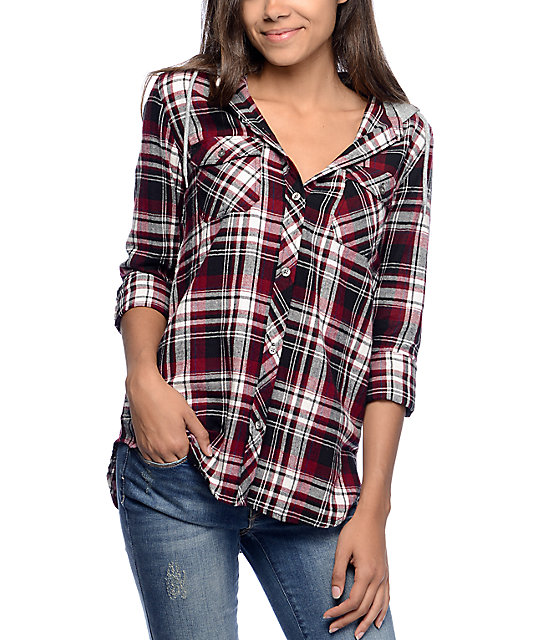 womens hooded flannel shirts