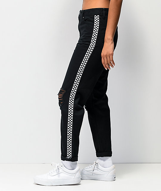 checkerboard stripe pants