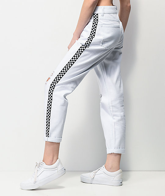 checkerboard stripe pants