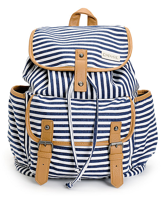 Empyre Emily Navy Stripe Rucksack Backpack | Zumiez