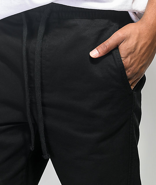 black elastic waist pants