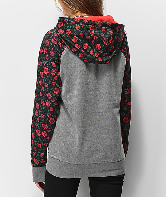 Empyre Frosty Roses & Grey Tech Fleece Hoodie