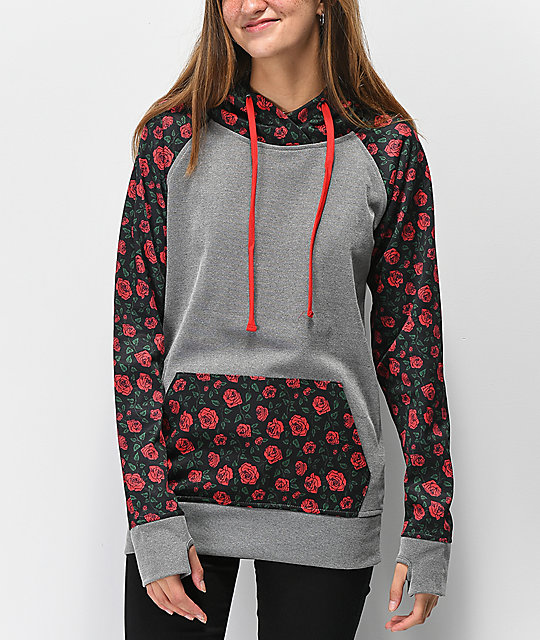 Empyre Frosty Roses & Grey Tech Fleece Hoodie