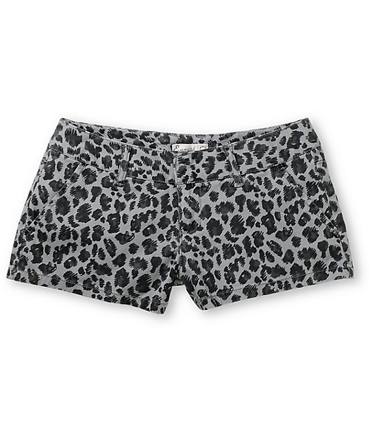 Empyre Girl Arcadia Grey Leopard Print Shorts | Zumiez