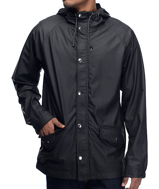 black rain jacket