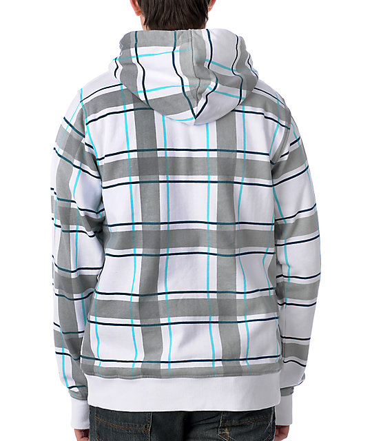 blue white striped hoodie