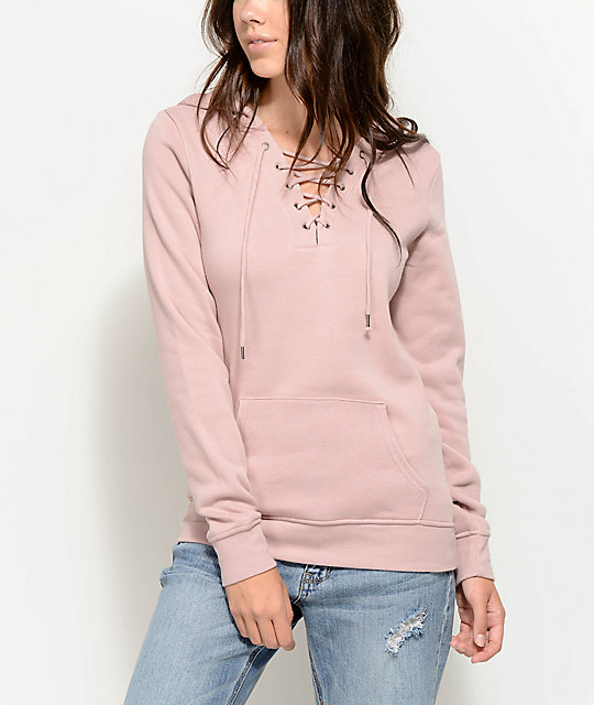 sweatshirt with lace up front