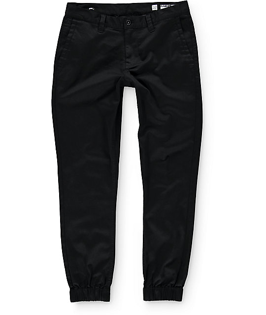 black twill joggers