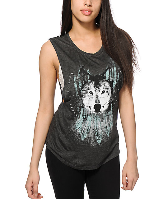 Empyre Lauryn Dreamcatcher Wolf Muscle Tank Top | Zumiez