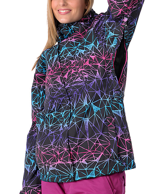 Empyre Liberty Black & Pink Geo 10K Snowboard Jacket Zumiez