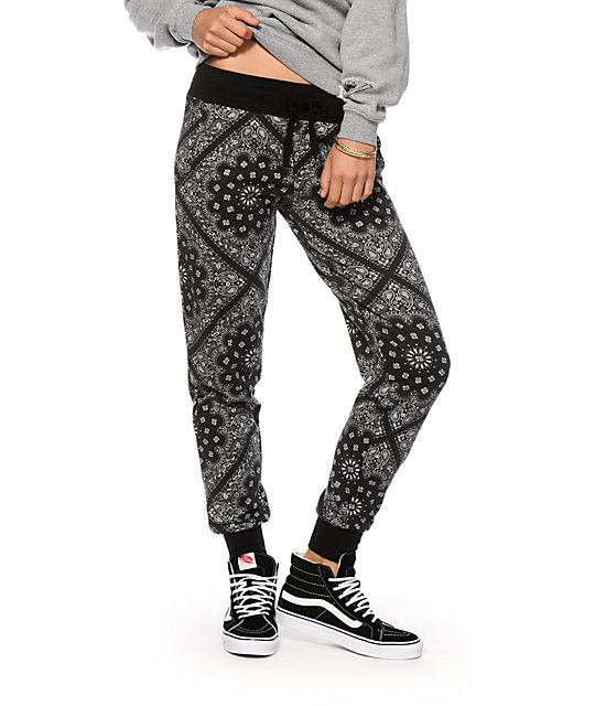 womens print joggers